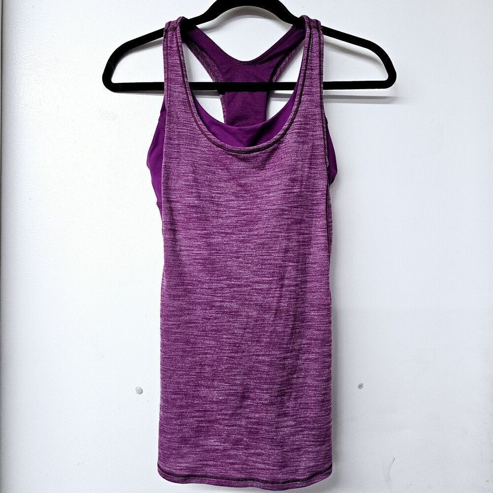 Lululemon Cut Out Tank Top, Purple Size 4, Shelf Sports Bra